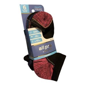 Women’s Aquafx Goldtoe All Pro Invisible No Show Socks-6 pairs
